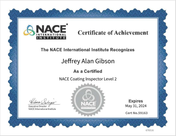 Jeffrey Gibson NACE CIP Level 2
